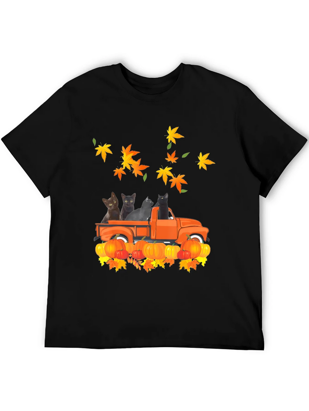 Cat in Truck T-Shirt - Fall Pumpkin Leaves product image 8