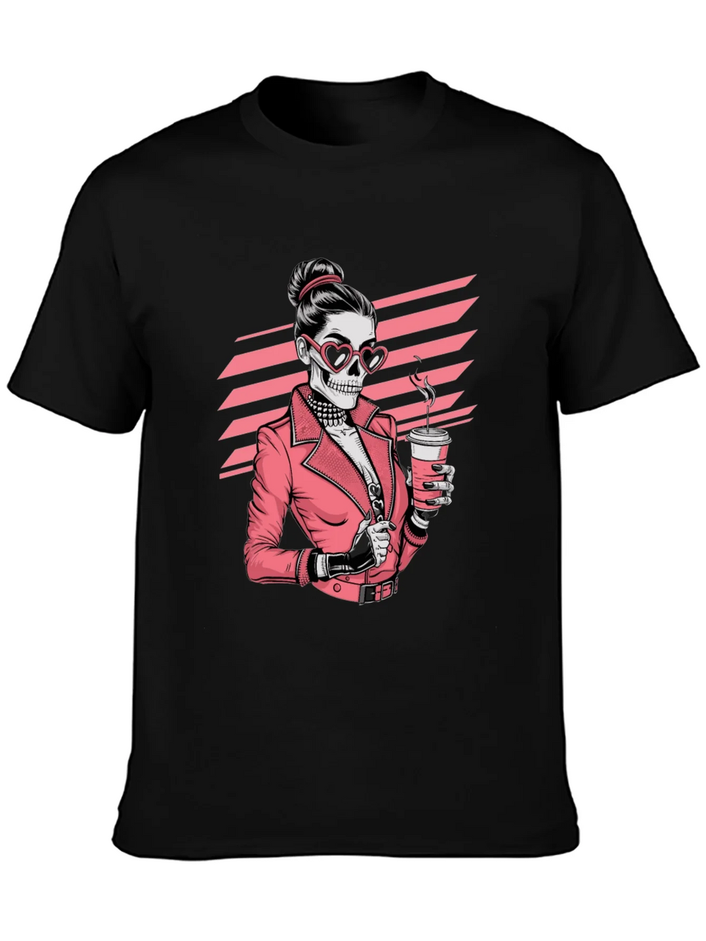 Skull Coffee Lover Graphic Tee - Black T-Shirt product image 6