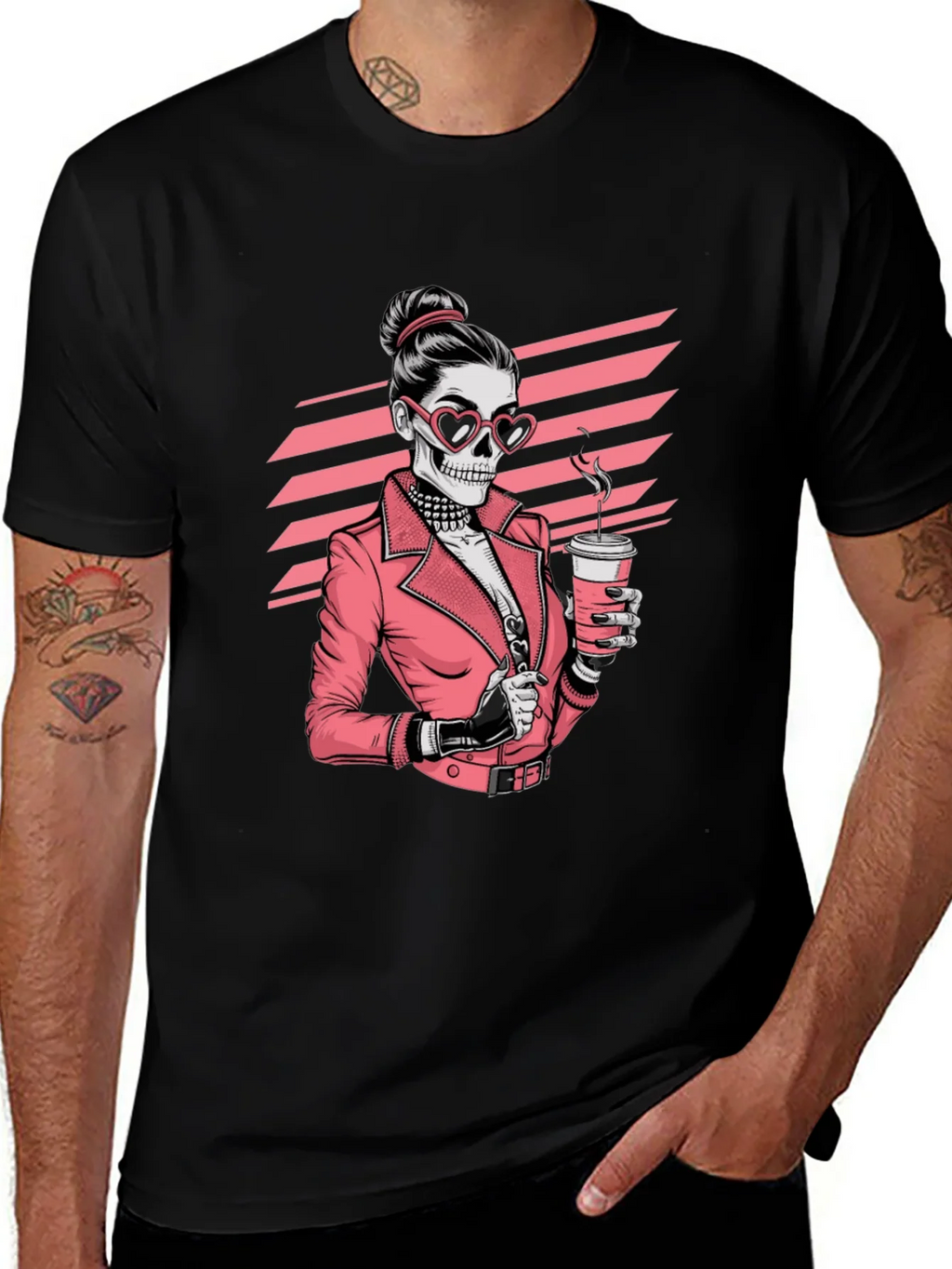 Skull Coffee Lover Graphic Tee - Black T-Shirt product image 1