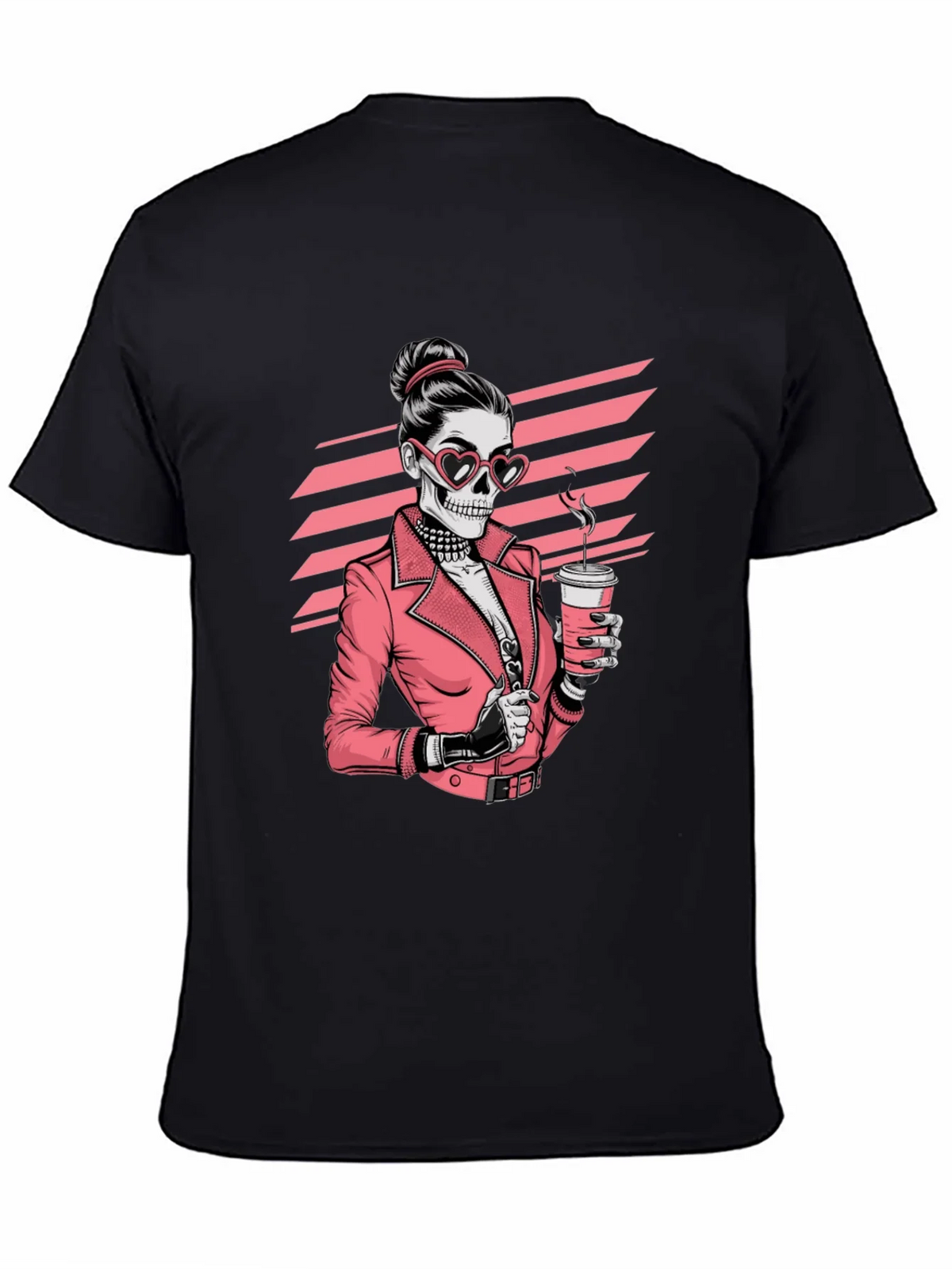 Skull Coffee Lover Graphic Tee - Black T-Shirt product image 7