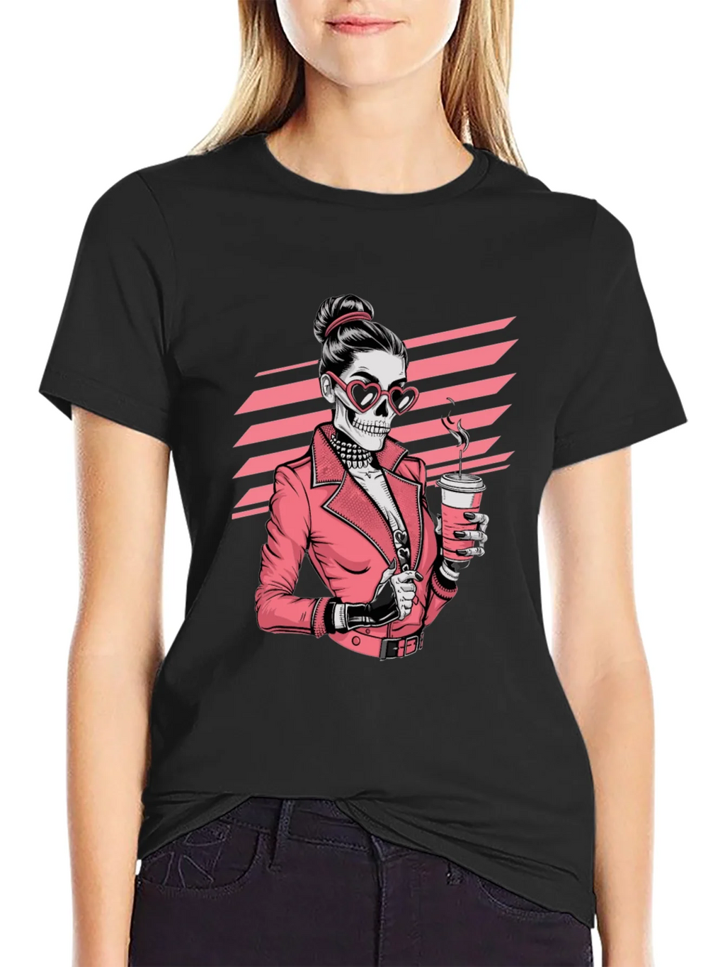 Skull Coffee Lover Graphic Tee - Black T-Shirt product image 5