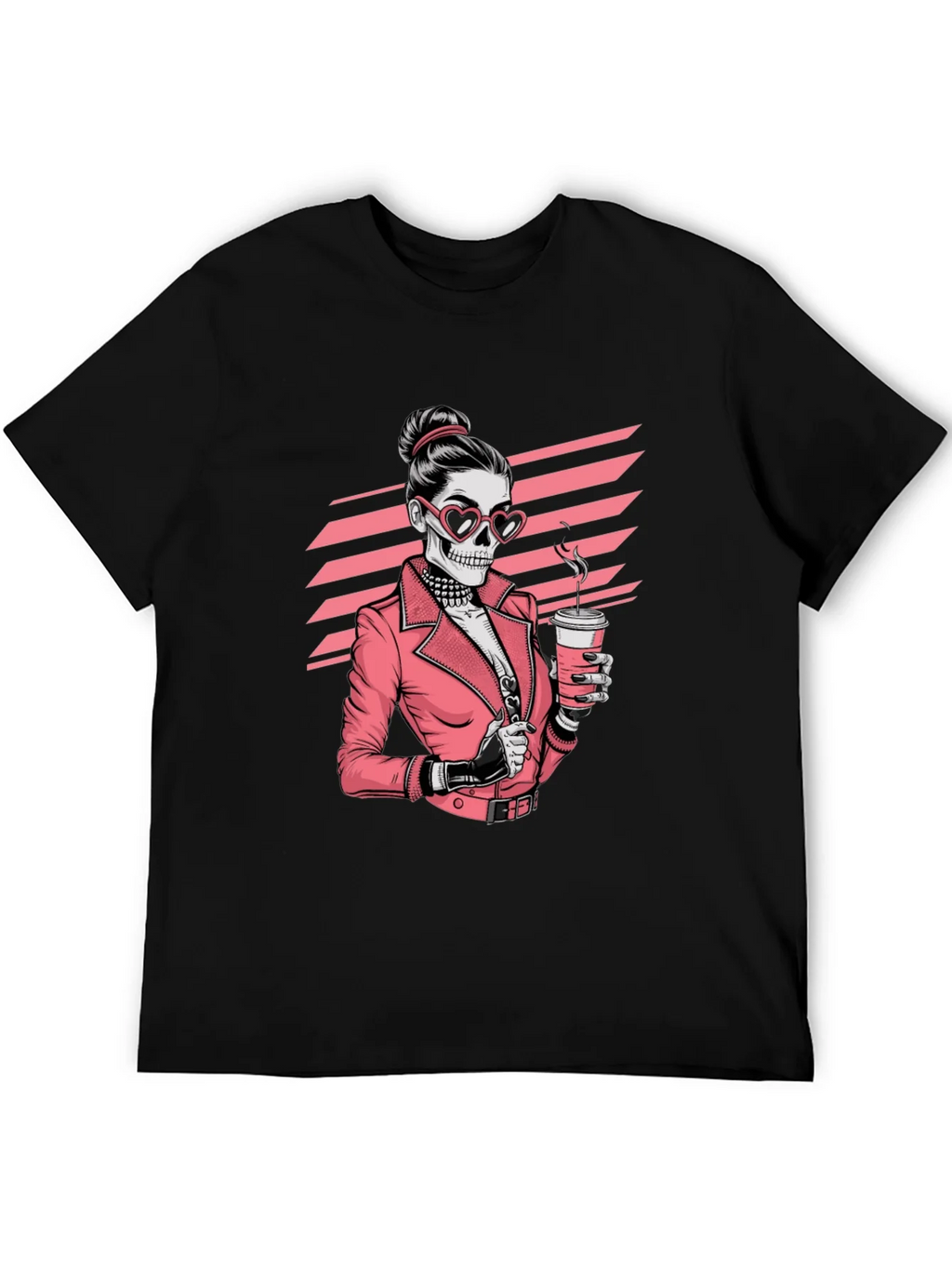 Skull Coffee Lover Graphic Tee - Black T-Shirt product image 8