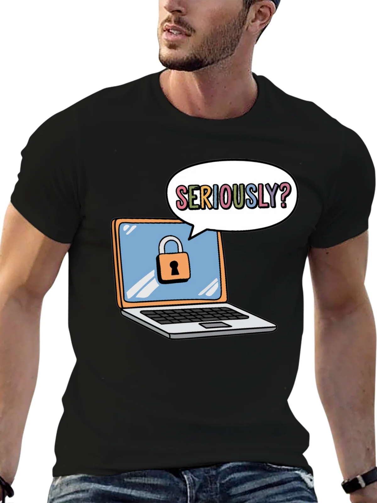 Funny Security Laptop T-Shirt product image 9