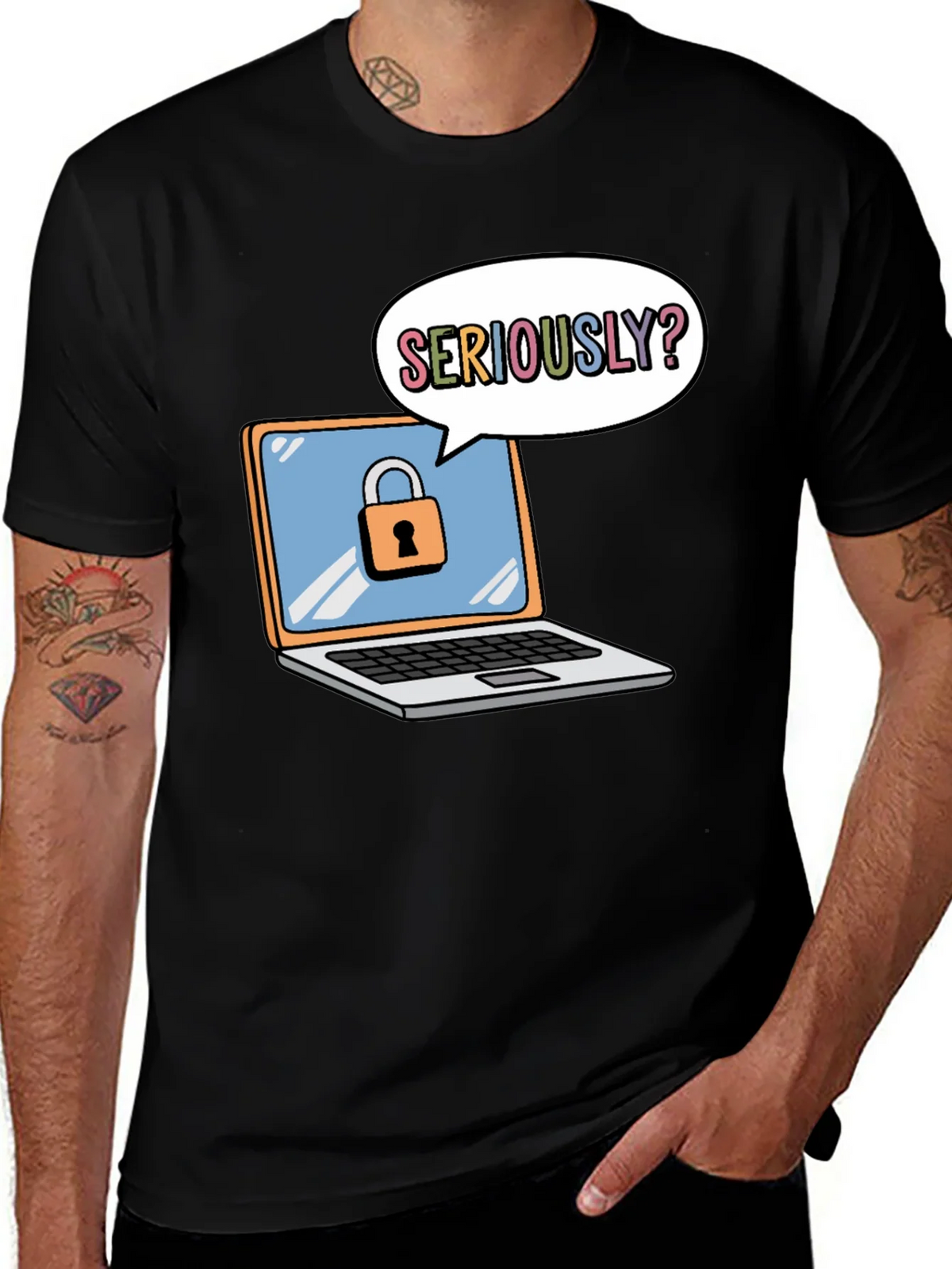 Funny Security Laptop T-Shirt product image 1