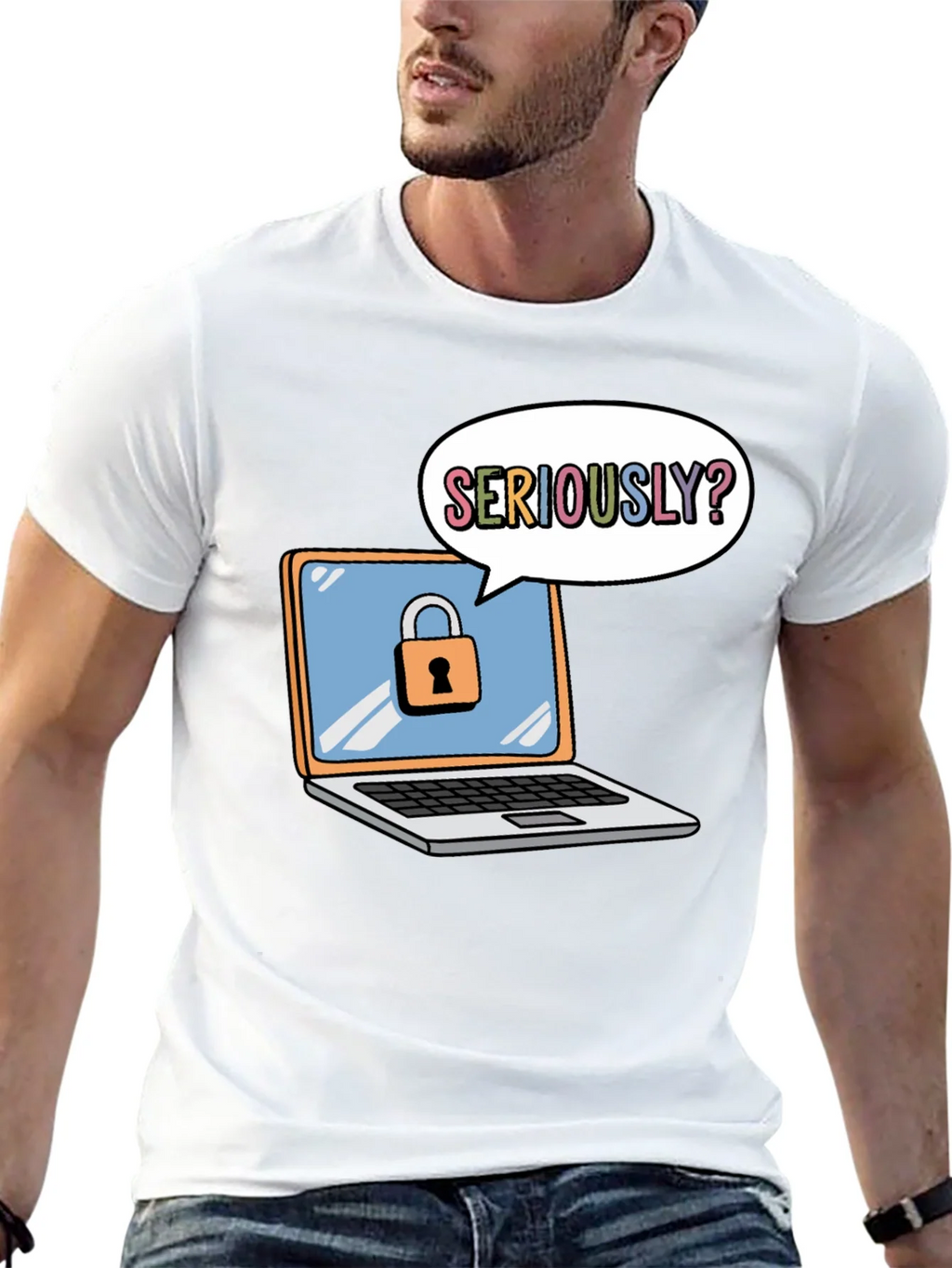 Funny Security Laptop T-Shirt product image 4