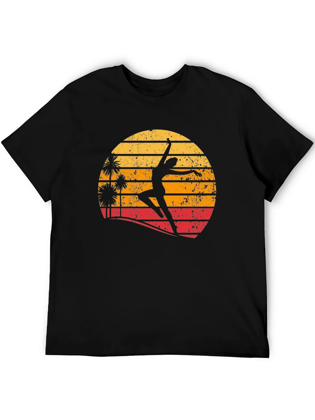 Retro Sunset Dancer Graphic Tee - Black product image 8