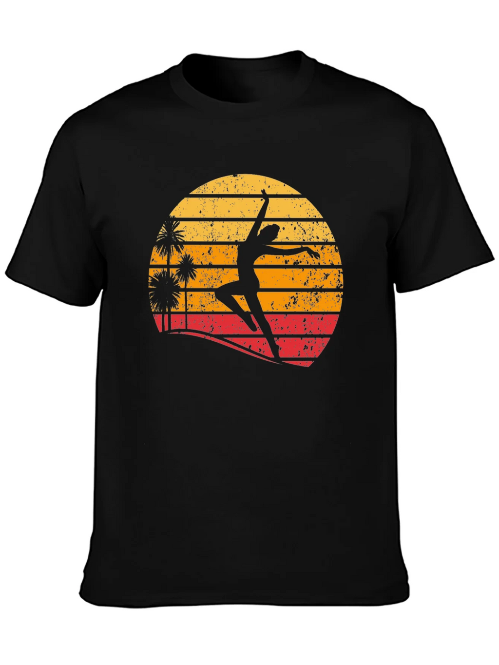 Retro Sunset Dancer Graphic Tee - Black product image 6