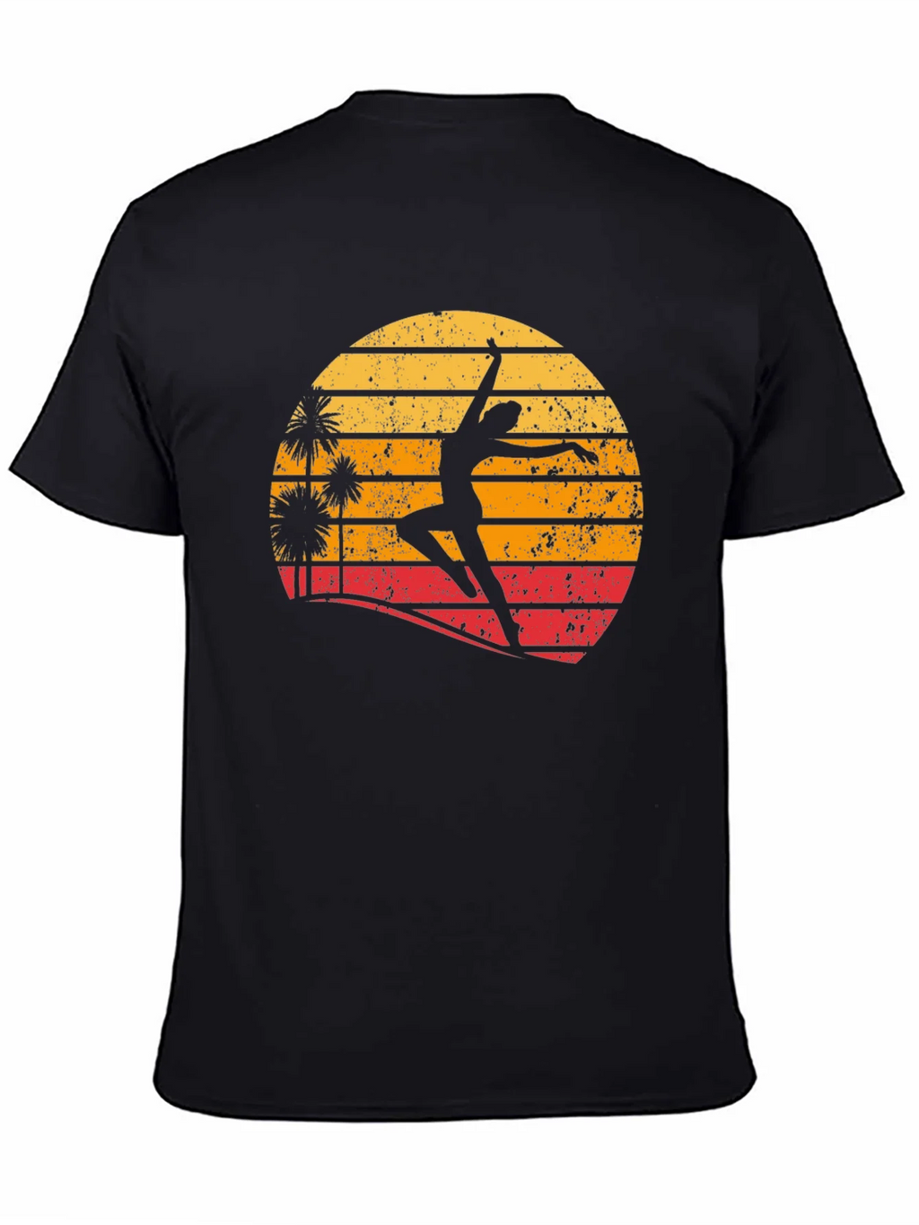Retro Sunset Dancer Graphic Tee - Black product image 7