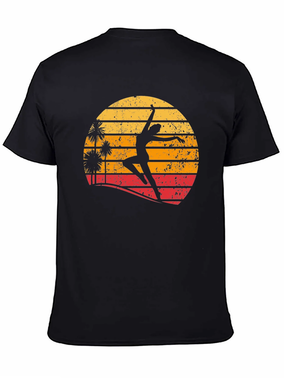 Retro Sunset Dancer Graphic Tee - Black product image 7