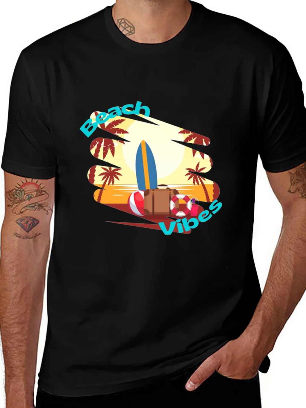 Beach Vibes Graphic T-Shirt - Tropical Summer Tee product image 1