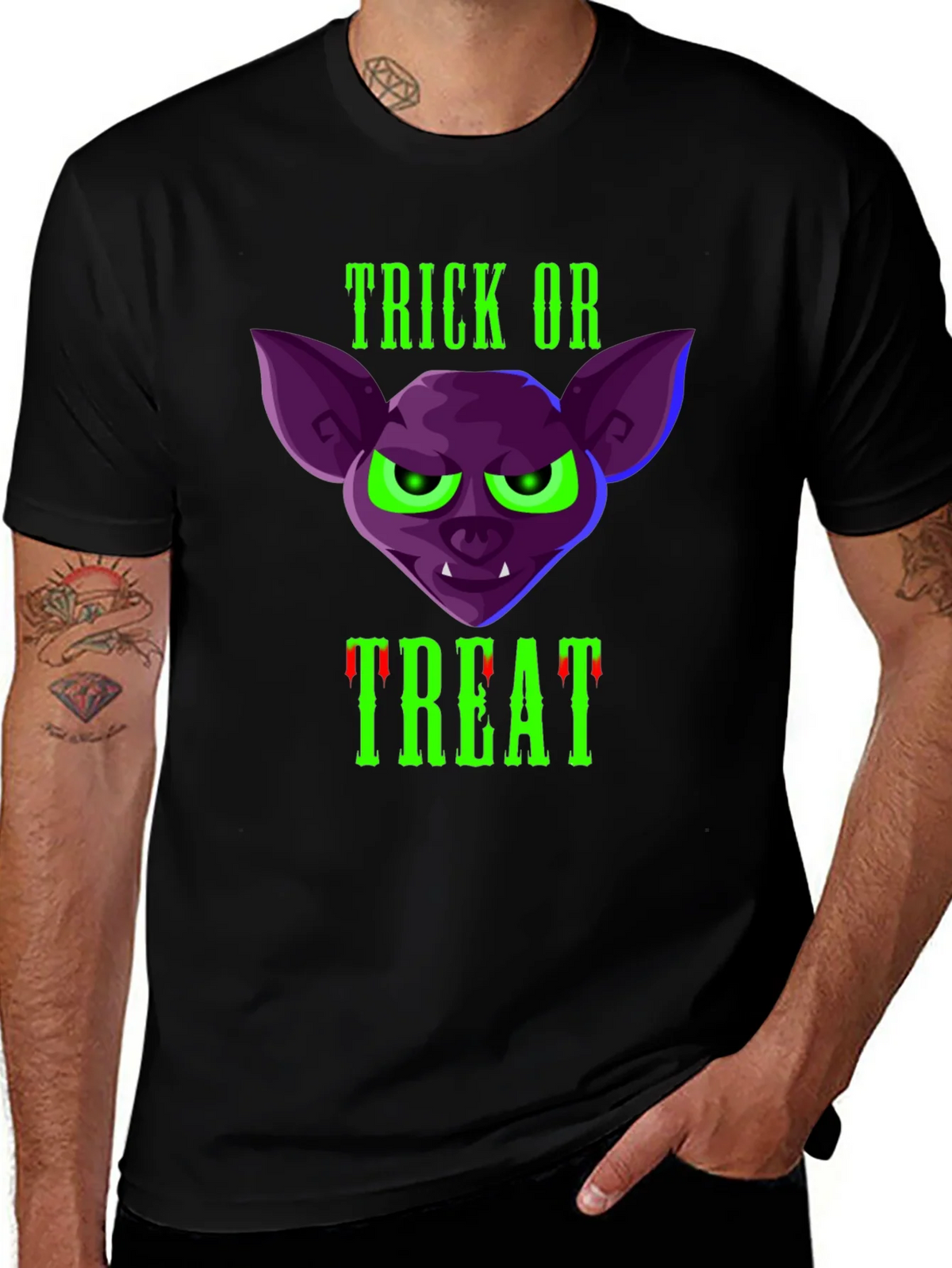 Trick or Treat Bat T-Shirt - Halloween Tee product image 1
