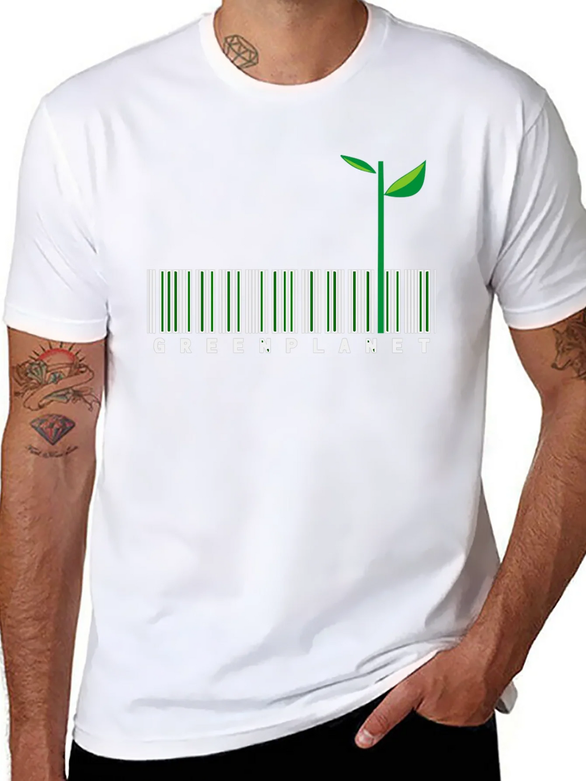Green Planet Barcode T-Shirt product image 10