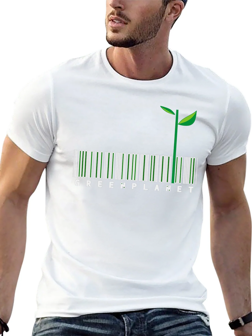 Green Planet Barcode T-Shirt product image 4