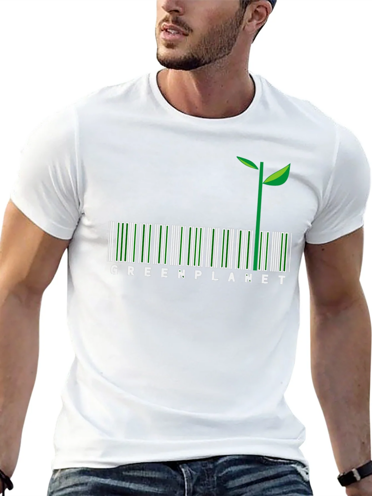 Green Planet Barcode T-Shirt product image 4