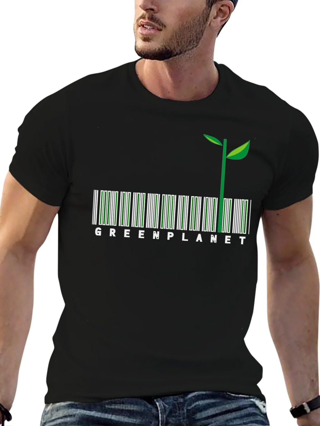Green Planet Barcode T-Shirt product image 9