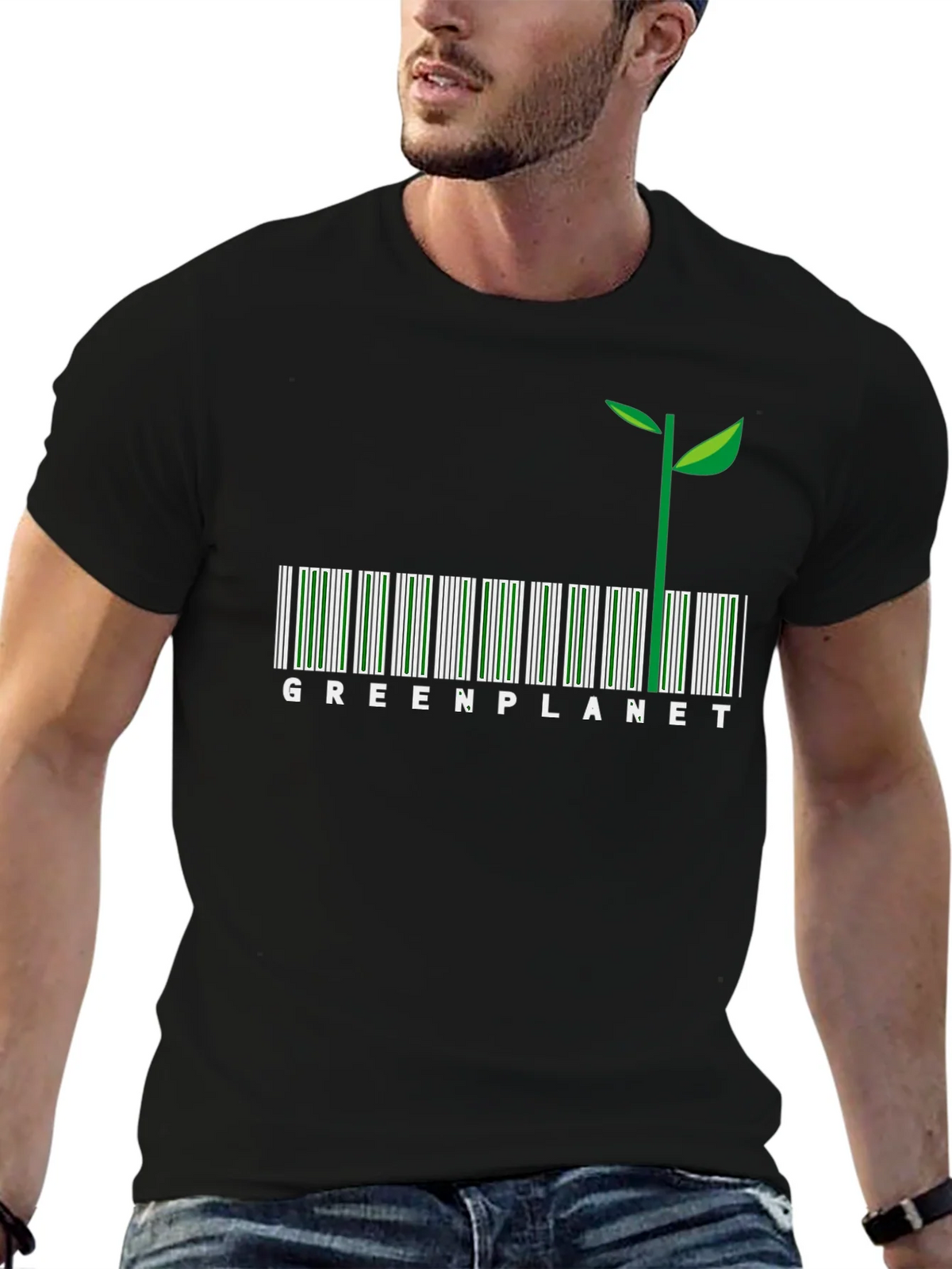 Green Planet Barcode T-Shirt product image 9