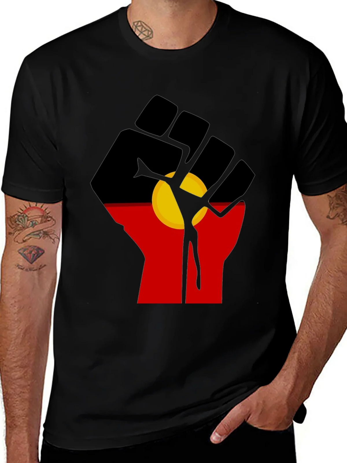 Aboriginal Flag Fist T-Shirt product image 1