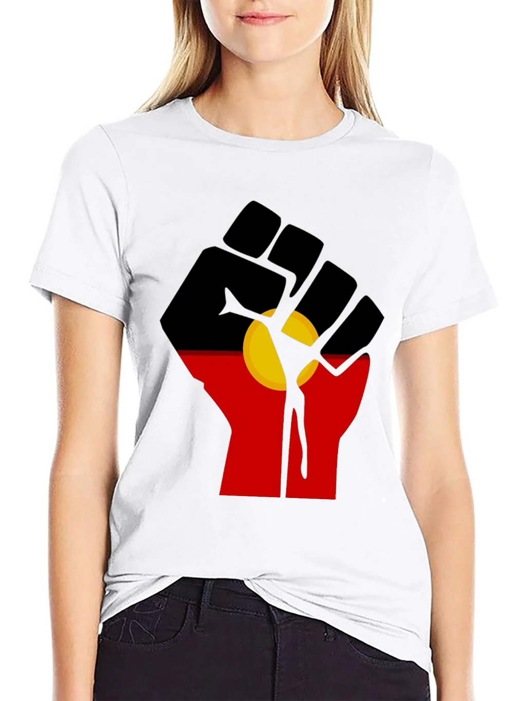 Aboriginal Flag Fist T-Shirt product image 11