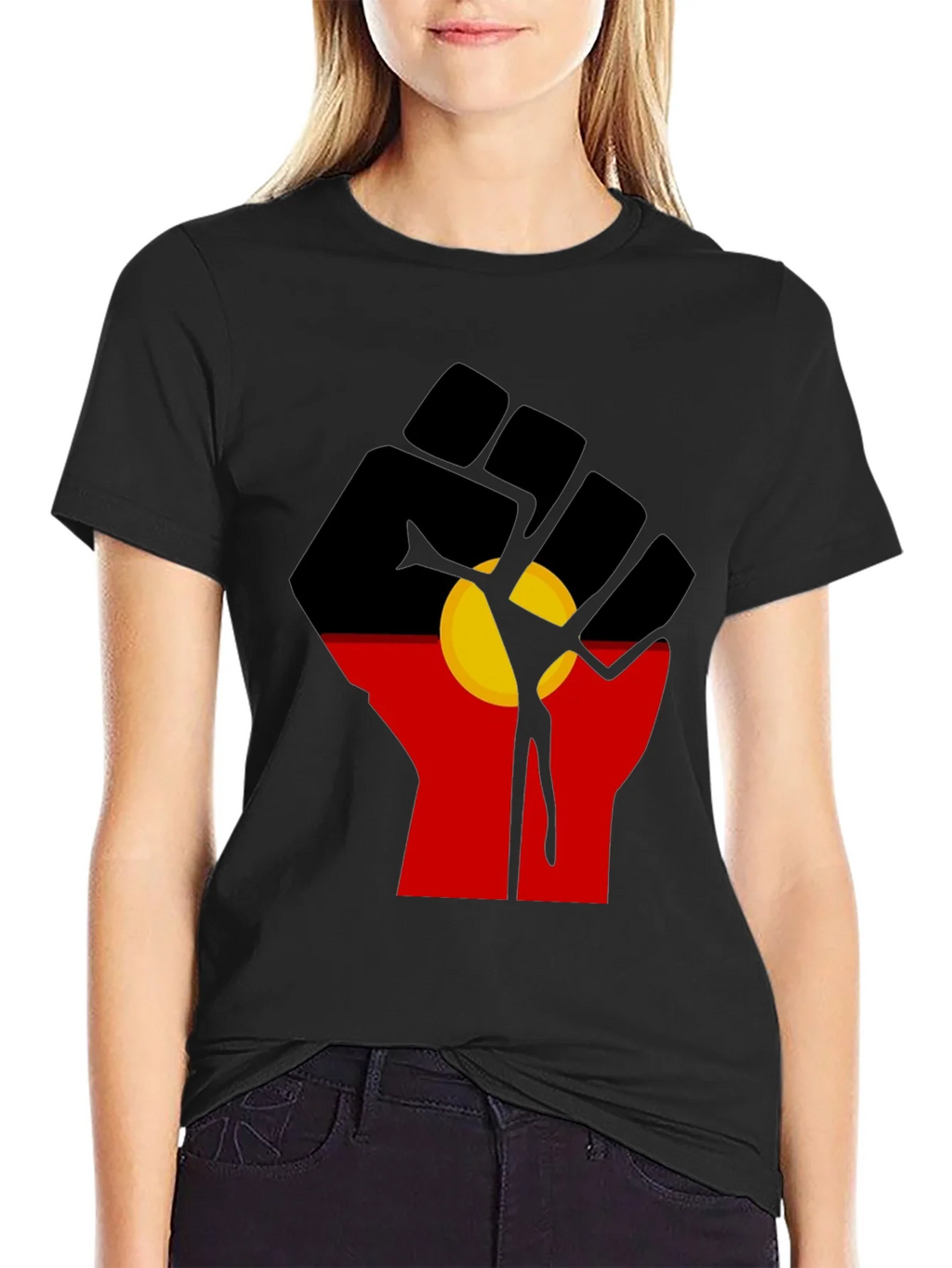 Aboriginal Flag Fist T-Shirt product image 5