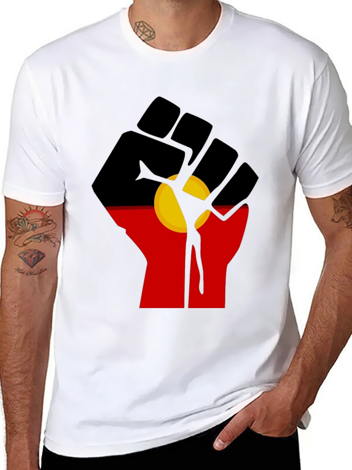 Aboriginal Flag Fist T-Shirt product image 10