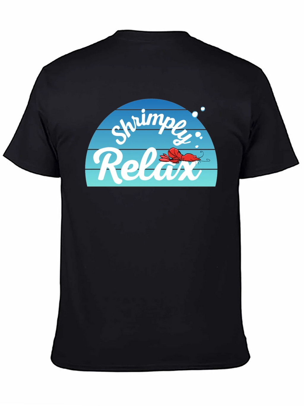 Shrimply Relax T-Shirt - Comfy Black Tee with Funny Graphic product image 7