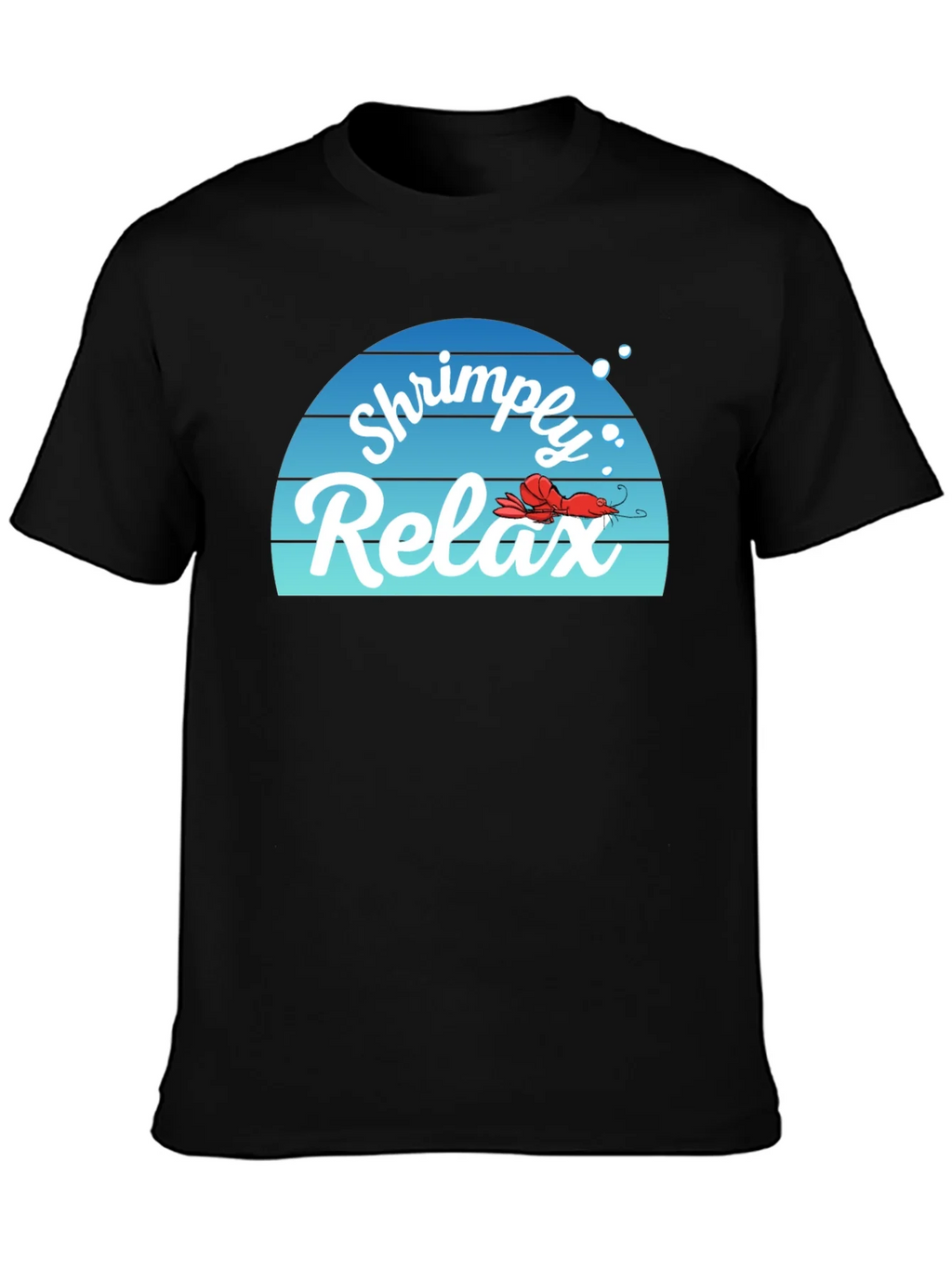 Shrimply Relax T-Shirt - Comfy Black Tee with Funny Graphic product image 6