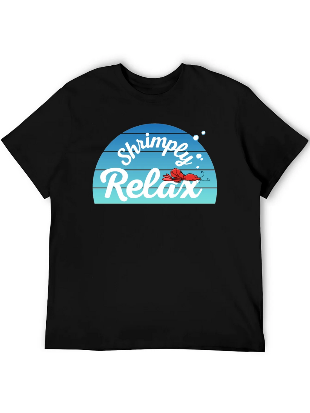 Shrimply Relax T-Shirt - Comfy Black Tee with Funny Graphic product image 8