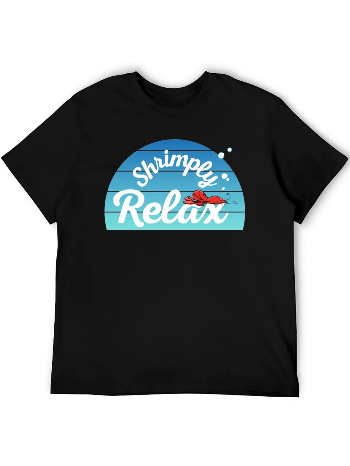 Shrimply Relax T-Shirt - Comfy Black Tee with Funny Graphic product image 8
